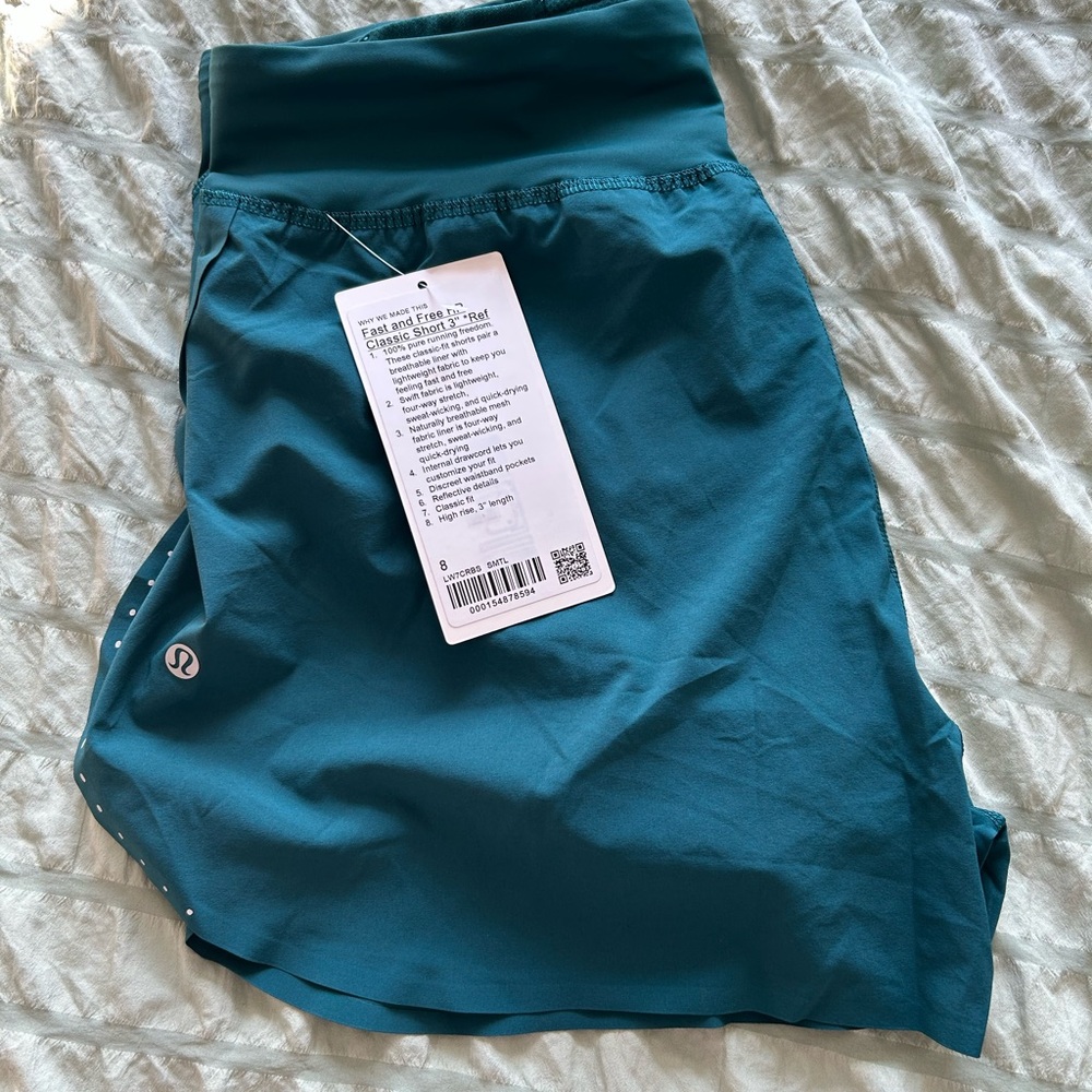 Lululemon Athletica Storm Teal fast and free Athletic Shorts